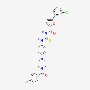 molecular formula C30H27ClN4O3S B4090735 5-(3-chlorophenyl)-N-[({4-[4-(4-methylbenzoyl)-1-piperazinyl]phenyl}amino)carbonothioyl]-2-furamide 