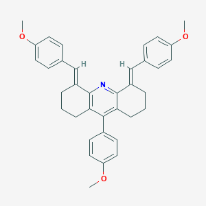 molecular formula C36H35NO3 B409075 4,5-Bis(4-methoxybenzylidene)-9-(4-methoxyphenyl)-1,2,3,4,5,6,7,8-octahydroacridine 