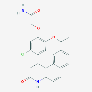 molecular formula C23H21ClN2O4 B4090769 2-[5-chloro-2-ethoxy-4-(3-oxo-2,4-dihydro-1H-benzo[f]quinolin-1-yl)phenoxy]acetamide 