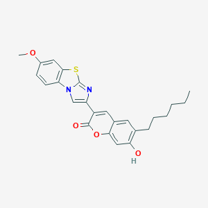 molecular formula C25H24N2O4S B409077 6-hexyl-7-hydroxy-3-(7-methoxyimidazo[2,1-b][1,3]benzothiazol-2-yl)-2H-chromen-2-one 