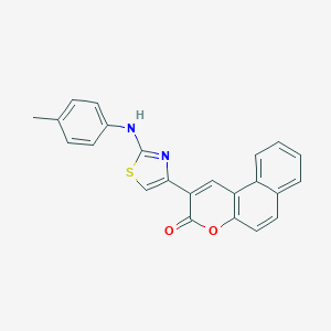 molecular formula C23H16N2O2S B409079 2-(2-p-Tolylamino-thiazol-4-yl)-benzo[f]chromen-3-one 