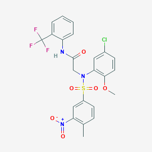 N~2~-(5-chloro-2-methoxyphenyl)-N~2~-[(4-methyl-3-nitrophenyl)sulfonyl]-N-[2-(trifluoromethyl)phenyl]glycinamide