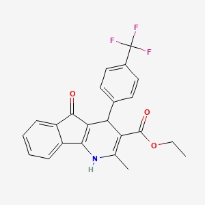 ETHYL 2-METHYL-5-OXO-4-[4-(TRIFLUOROMETHYL)PHENYL]-1H,4H,5H-INDENO[1,2-B]PYRIDINE-3-CARBOXYLATE