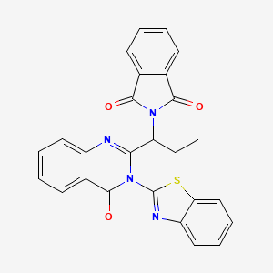 molecular formula C26H18N4O3S B4090836 2-{1-[3-(1,3-benzothiazol-2-yl)-4-oxo-3,4-dihydro-2-quinazolinyl]propyl}-1H-isoindole-1,3(2H)-dione 