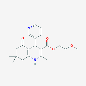 molecular formula C21H26N2O4 B409086 2,7,7-Trimethyl-5-oxo-4-pyridin-3-yl-1,4,5,6,7,8-hexahydro-quinoline-3-carboxylic acid 2-methoxy-ethyl ester 