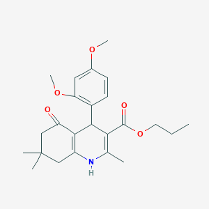 molecular formula C24H31NO5 B409087 Propyl 4-(2,4-dimethoxyphenyl)-2,7,7-trimethyl-5-oxo-1,4,5,6,7,8-hexahydro-3-quinolinecarboxylate 