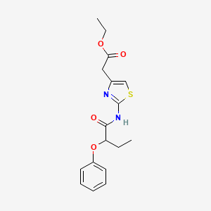 molecular formula C17H20N2O4S B4090885 ethyl {2-[(2-phenoxybutanoyl)amino]-1,3-thiazol-4-yl}acetate 