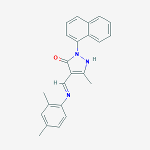 molecular formula C23H21N3O B409089 4-[(2,4-dimethylanilino)methylene]-5-methyl-2-(1-naphthyl)-2,4-dihydro-3H-pyrazol-3-one 