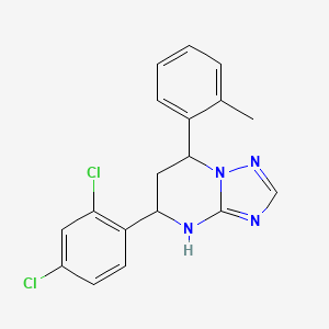 molecular formula C18H16Cl2N4 B4090891 5-(2,4-Dichlorophenyl)-7-(2-methylphenyl)-4,5,6,7-tetrahydro-[1,2,4]triazolo[1,5-a]pyrimidine 