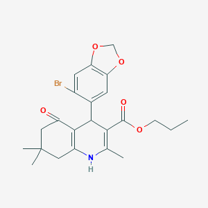 Propyl 4-(6-bromo-1,3-benzodioxol-5-yl)-2,7,7-trimethyl-5-oxo-1,4,5,6,7,8-hexahydro-3-quinolinecarboxylate