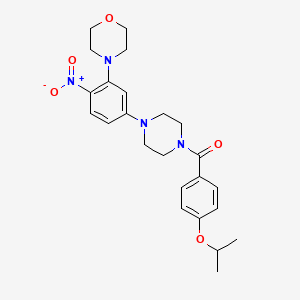 molecular formula C24H30N4O5 B4090951 4-{5-[4-(4-isopropoxybenzoyl)-1-piperazinyl]-2-nitrophenyl}morpholine 