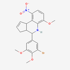 molecular formula C21H21BrN2O5 B4090957 4-(3-bromo-4,5-dimethoxyphenyl)-6-methoxy-9-nitro-3a,4,5,9b-tetrahydro-3H-cyclopenta[c]quinoline 