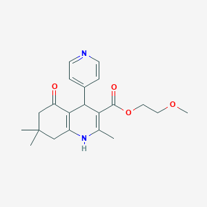 2-Methoxyethyl 2,7,7-trimethyl-5-oxo-4-(pyridin-4-yl)-1,4,5,6,7,8-hexahydroquinoline-3-carboxylate