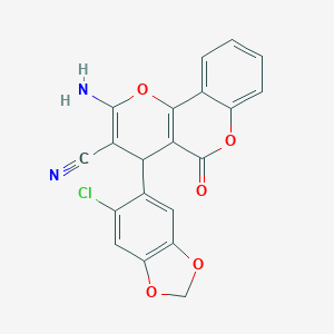 2-amino-4-(6-chloro-1,3-benzodioxol-5-yl)-5-oxo-4H-pyrano[3,2-c]chromene-3-carbonitrile