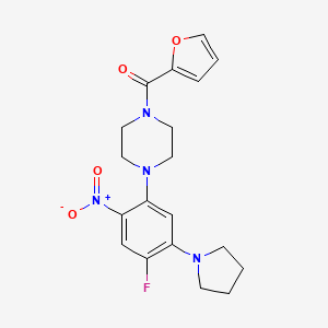 [4-(4-Fluoro-2-nitro-5-pyrrolidin-1-ylphenyl)piperazin-1-yl]-(furan-2-yl)methanone