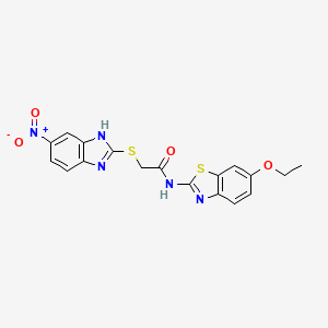 N~1~-(6-ETHOXY-1,3-BENZOTHIAZOL-2-YL)-2-[(5-NITRO-1H-1,3-BENZIMIDAZOL-2-YL)SULFANYL]ACETAMIDE