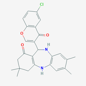 11-(6-chloro-4-oxo-4H-chromen-3-yl)-3,3,7,8-tetramethyl-2,3,4,5,10,11-hexahydro-1H-dibenzo[b,e][1,4]diazepin-1-one
