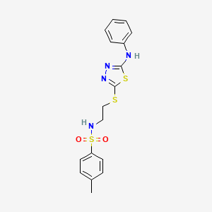 N-[2-[(5-anilino-1,3,4-thiadiazol-2-yl)sulfanyl]ethyl]-4-methylbenzenesulfonamide