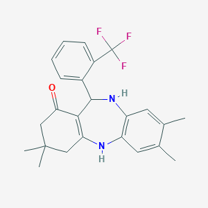 2,3,9,9-tetramethyl-6-[2-(trifluoromethyl)phenyl]-6,8,10,11-tetrahydro-5H-benzo[b][1,4]benzodiazepin-7-one