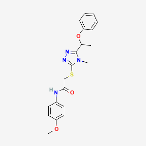 molecular formula C20H22N4O3S B4091077 N-(4-methoxyphenyl)-2-{[4-methyl-5-(1-phenoxyethyl)-4H-1,2,4-triazol-3-yl]sulfanyl}acetamide 