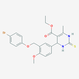 Ethyl 4-{3-[(4-bromophenoxy)methyl]-4-methoxyphenyl}-6-methyl-2-thioxo-1,2,3,4-tetrahydropyrimidine-5-carboxylate