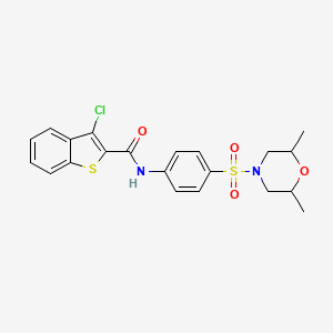 3-chloro-N-{4-[(2,6-dimethylmorpholin-4-yl)sulfonyl]phenyl}-1-benzothiophene-2-carboxamide