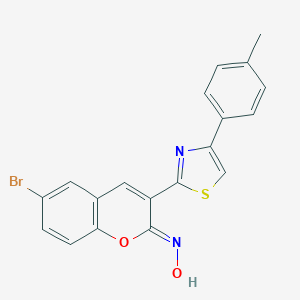 molecular formula C19H13BrN2O2S B409111 6-bromo-3-[4-(4-methylphenyl)-1,3-thiazol-2-yl]-2H-chromen-2-one oxime 