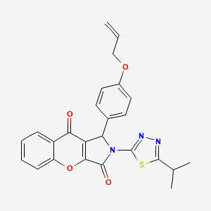 molecular formula C25H21N3O4S B4091128 1-[4-(prop-2-en-1-yloxy)phenyl]-2-[5-(propan-2-yl)-1,3,4-thiadiazol-2-yl]-1H,2H,3H,9H-chromeno[2,3-c]pyrrole-3,9-dione 