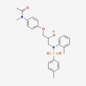 molecular formula C26H30N2O5S B4091129 N-[4-[2-hydroxy-3-(2-methyl-N-(4-methylphenyl)sulfonylanilino)propoxy]phenyl]-N-methylacetamide 