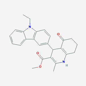 molecular formula C26H26N2O3 B409113 methyl 4-(9-ethyl-9H-carbazol-3-yl)-2-methyl-5-oxo-1,4,5,6,7,8-hexahydro-3-quinolinecarboxylate 