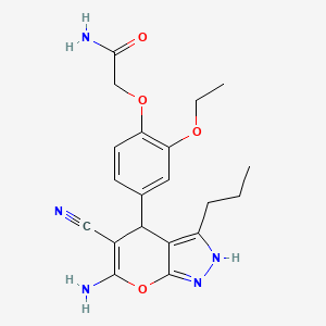 2-[4-(6-amino-5-cyano-3-propyl-1,4-dihydropyrano[2,3-c]pyrazol-4-yl)-2-ethoxyphenoxy]acetamide