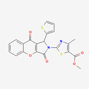 molecular formula C21H14N2O5S2 B4091186 methyl 2-[3,9-dioxo-1-(thiophen-2-yl)-1H,2H,3H,9H-chromeno[2,3-c]pyrrol-2-yl]-4-methyl-1,3-thiazole-5-carboxylate 