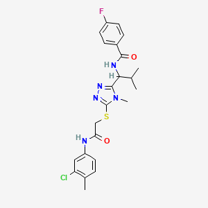 N-{1-[5-({2-[(3-chloro-4-methylphenyl)amino]-2-oxoethyl}sulfanyl)-4-methyl-4H-1,2,4-triazol-3-yl]-2-methylpropyl}-4-fluorobenzamide