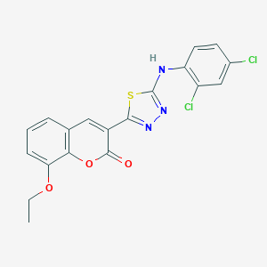 molecular formula C19H13Cl2N3O3S B409125 3-[5-(2,4-dichloroanilino)-1,3,4-thiadiazol-2-yl]-8-ethoxy-2H-chromen-2-one CAS No. 328555-41-5