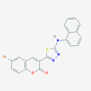 molecular formula C21H12BrN3O2S B409127 6-Bromo-3-[5-(naphthalen-1-ylamino)-[1,3,4]thiadiazol-2-yl]-chromen-2-one 