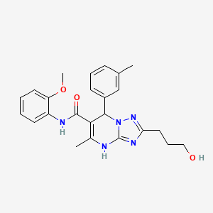 2-(3-hydroxypropyl)-N-(2-methoxyphenyl)-5-methyl-7-(3-methylphenyl)-4,7-dihydro[1,2,4]triazolo[1,5-a]pyrimidine-6-carboxamide