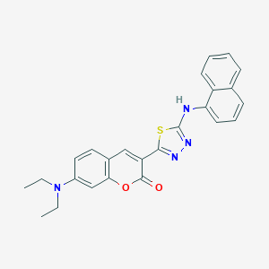 molecular formula C25H22N4O2S B409129 7-(diethylamino)-3-[5-(1-naphthylamino)-1,3,4-thiadiazol-2-yl]-2H-chromen-2-one CAS No. 329690-22-4