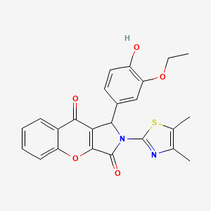 molecular formula C24H20N2O5S B4091291 2-(4,5-二甲基-1,3-噻唑-2-基)-1-(3-乙氧基-4-羟基苯基)-1,2-二氢色烯并[2,3-c]吡咯-3,9-二酮 