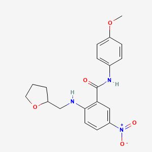 molecular formula C19H21N3O5 B4091299 N-(4-methoxyphenyl)-5-nitro-2-(oxolan-2-ylmethylamino)benzamide 