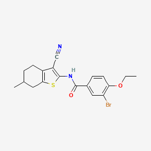 molecular formula C19H19BrN2O2S B4091316 3-bromo-N-(3-cyano-6-methyl-4,5,6,7-tetrahydro-1-benzothien-2-yl)-4-ethoxybenzamide 