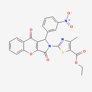 molecular formula C24H17N3O7S B4091347 ethyl 4-methyl-2-[1-(3-nitrophenyl)-3,9-dioxo-1H,2H,3H,9H-chromeno[2,3-c]pyrrol-2-yl]-1,3-thiazole-5-carboxylate 