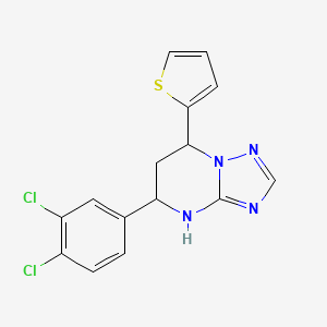 molecular formula C15H12Cl2N4S B4091362 5-(3,4-dichlorophenyl)-7-(2-thienyl)-4,5,6,7-tetrahydro[1,2,4]triazolo[1,5-a]pyrimidine 