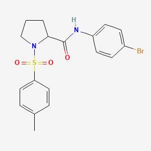 molecular formula C18H19BrN2O3S B4091369 N-(4-bromophenyl)-1-[(4-methylphenyl)sulfonyl]prolinamide 