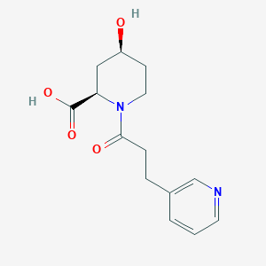 (2R*,4S*)-4-hydroxy-1-(3-pyridin-3-ylpropanoyl)piperidine-2-carboxylic acid