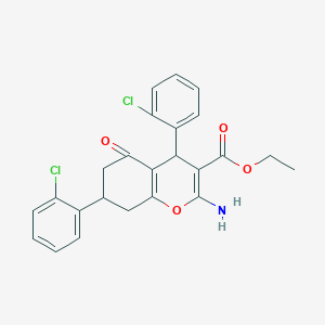ethyl 2-amino-4,7-bis(2-chlorophenyl)-5-oxo-5,6,7,8-tetrahydro-4H-chromene-3-carboxylate