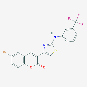 molecular formula C19H10BrF3N2O2S B409146 6-Bromo-3-[2-(3-trifluoromethyl-phenylamino)-thiazol-4-yl]-chromen-2-one 