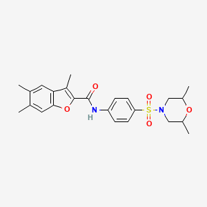 N-{4-[(2,6-dimethylmorpholin-4-yl)sulfonyl]phenyl}-3,5,6-trimethyl-1-benzofuran-2-carboxamide