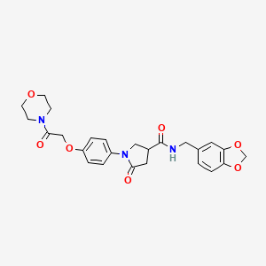 N-(1,3-benzodioxol-5-ylmethyl)-1-{4-[2-(4-morpholinyl)-2-oxoethoxy]phenyl}-5-oxo-3-pyrrolidinecarboxamide