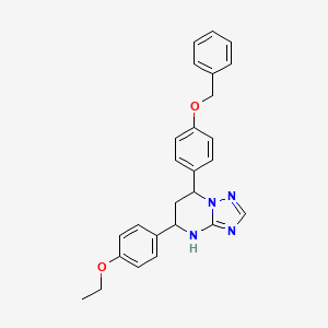 molecular formula C26H26N4O2 B4091478 5-(4-Ethoxyphenyl)-7-(4-phenylmethoxyphenyl)-4,5,6,7-tetrahydro-[1,2,4]triazolo[1,5-a]pyrimidine 