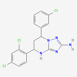 7-(3-Chlorophenyl)-5-(2,4-dichlorophenyl)-4,5,6,7-tetrahydro-[1,2,4]triazolo[1,5-a]pyrimidin-2-amine